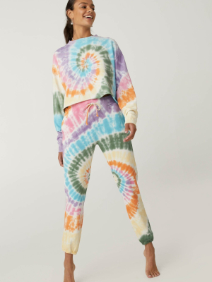 Rainbow Tie Dye Sweat Pant - Rainbow Spiral