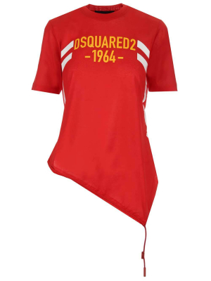 Dsquared2 Logo Printed Asymmetric T-shirt