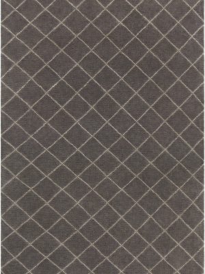 Gaia Collection Hand-knotted Area Rug In Charcoal & Cream