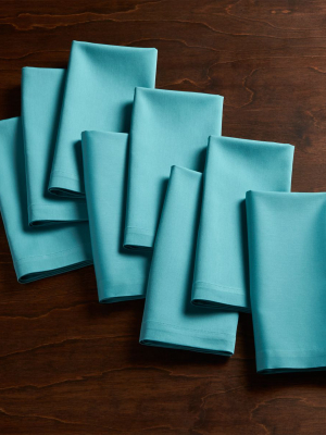 Fete Aqua Blue Cloth Napkins, Set Of 8