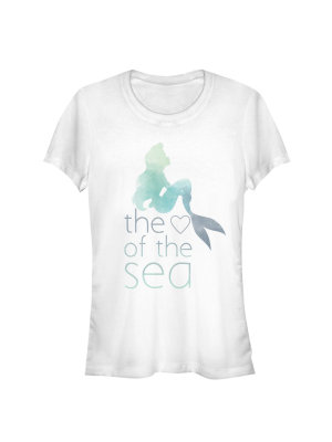 Junior's The Little Mermaid Ariel Heart Of Sea T-shirt