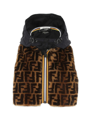 Fendi X K-way Ff Motif Hooded Scarf