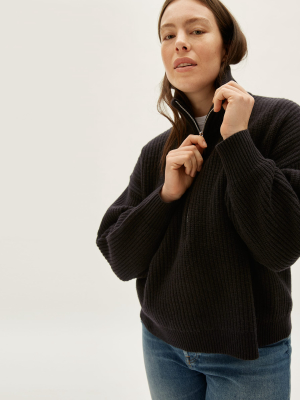 The Felted Merino Half-zip Sweater