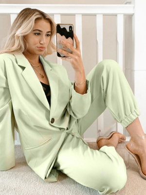 Asos Design Tailored Oversized Suit Track Pants In Eau De Nil