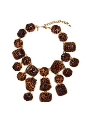 Leopard Print Bib Necklace