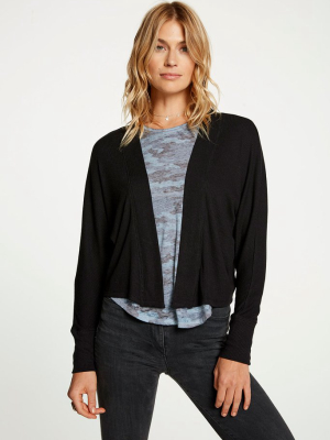 Cozy Rib Drop Shoulder Open Cardigan