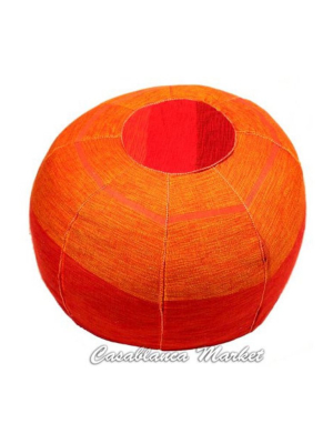 Red Orange Fabric Pouf