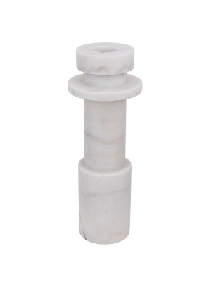 Shine Candle Holder, White Stone