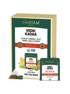 Vedic Kadha Herbal Tea Tisane, 100 Count