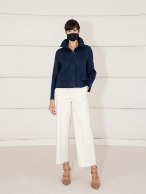 Cropped Cashmere Double Face Jacket