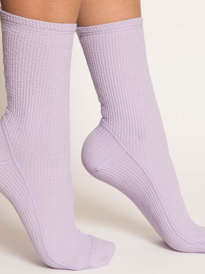 Darner Lavender Puckered Socks