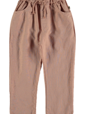 My Little Cozmo Wyatt Linen-cotton Kids Trousers - Terra Cotta