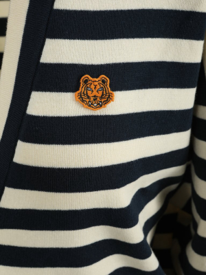 Kenzo Tiger Crest Striped Cardigan