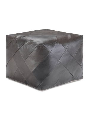 Naylor Square Pouf Dark Brown - Wyndenhall