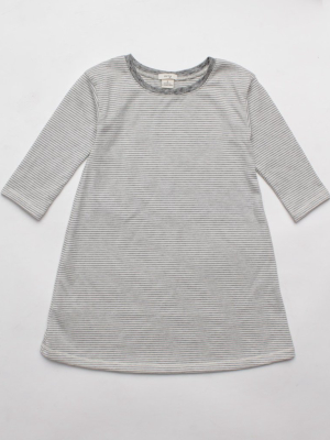 The Two-way Dress In Grey Microstripe