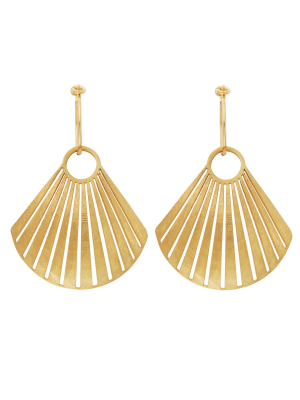 Scallop Shell Hoops Br-slv-yp-s