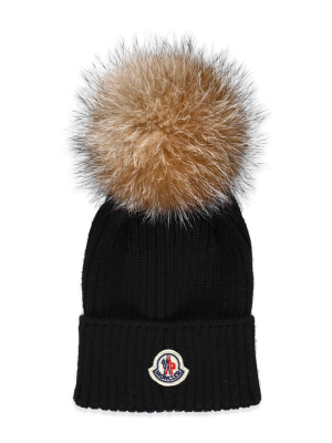 Moncler Enfant Logo Patch Beanie