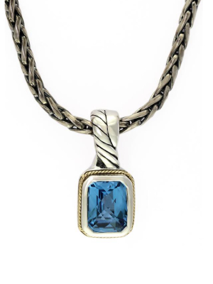 Effy 925 Sterling Silver & 18k Gold Blue Topaz Pendant