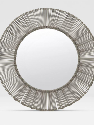 Dawn Mirror Antiqued Silver Iron Large