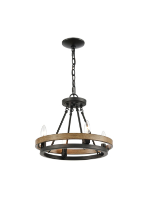 Ramsey 4-light Chandelier In Matte Black And Aspen