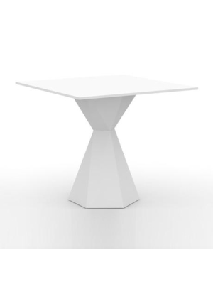 Vertex Square Table White/black 35" 1/4 Led By Vondom