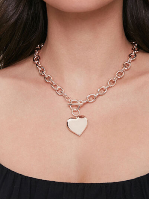 Heart Pendant Toggle Necklace