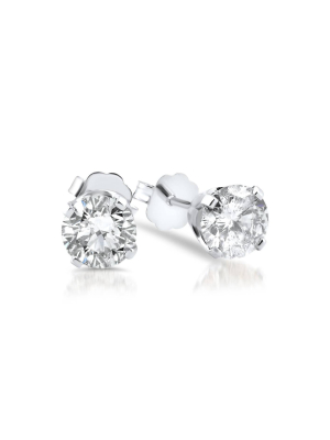 Pompeii3 5/8ct Diamond Studs 14k White Gold Push Back