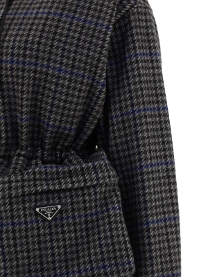 Prada Houndstooth Hooded Jacket