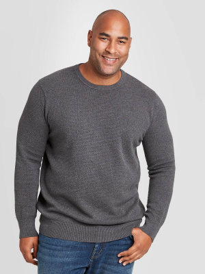 Men's Big & Tall Regular Fit Crewneck Sweater - Goodfellow & Co™ Gray