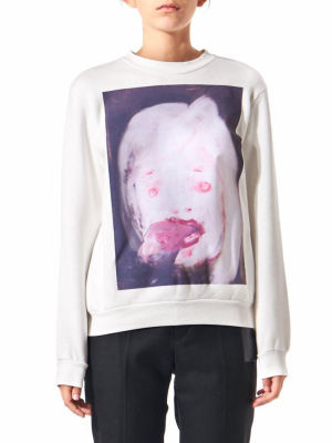 Graphic Round Neck Jumper (wb 16aw-04 White)