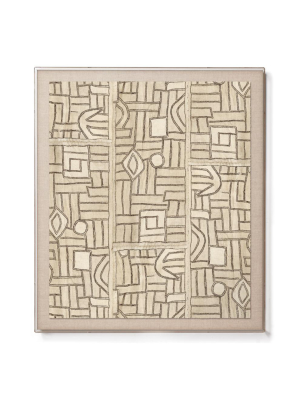 Ecru Maze Kuba Cloth - Accent Framed Print