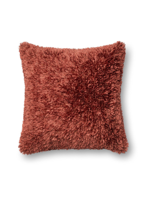 Rust Ribbon Shag Pillow