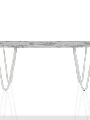 Mulberry Faux Marble Dining Table White - Cosmoliving By Cosmopolitan