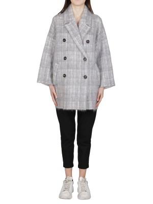 Brunello Cucinelli Checked Double-breasted Coat