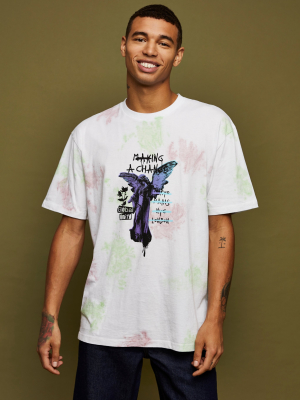 White Tie Dye Print T-shirt