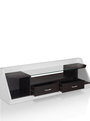 80" Henry Storage Tv Stand White/espresso - Mibasics