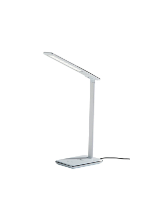 16" Declan Led Charge Wireless Charging Multi-function Desk Lamp (includes Energy Efficient Light Bulb) White - Adesso