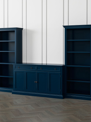 Cameo Indigo 3-piece Entertainment Center With Open Bookcases