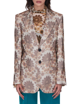 Floral Print Blazer (wj029w-tpp-brown-flowers)