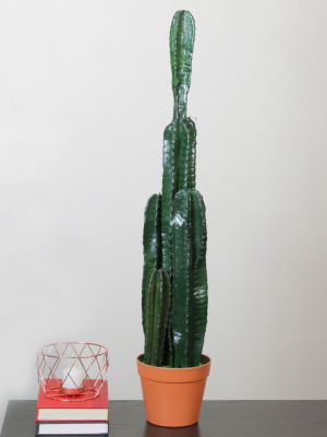 Northlight 34" Cactus Artificial Potted Plant - Green/brown