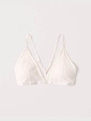 Linear Lace Front-clasp Triangle Bralette