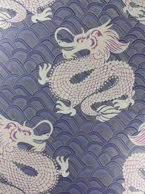 Celestial Dragon Wallpaper In Ink And Amethyst By Matthew Williamson For Osborne & Little