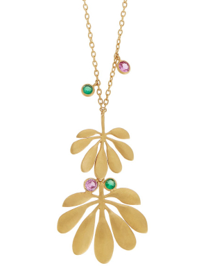 Tropical Double Leaf Necklace