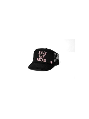 Mother Trucker Save The Tatas Hat In Black