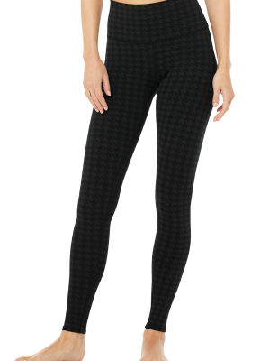 High-waist Houndstooth Legging - Black