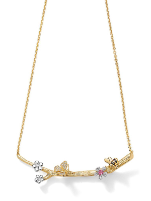 Wonderland Bee & Orchid Twig Necklace