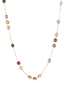 Marco Bicego® Jaipur Color Collection 18k Yellow Gold Mixed Gemstone Small Bead Long Necklace