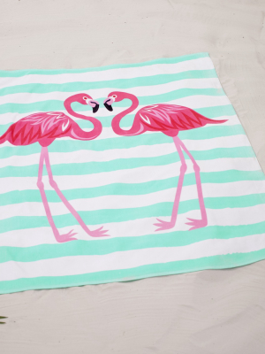 Lakeside Oversized 54" X 68" Jumbo Beach Towel For Swimming - Flamingos