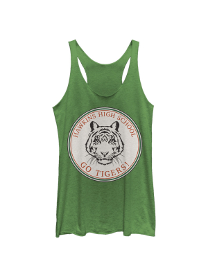 Women's Stranger Things Hawkins High School Go Tigers Racerback Tank Top