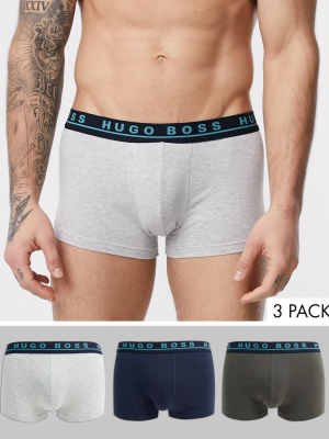 Boss Bodywear 3 Pack Trunks In Multi